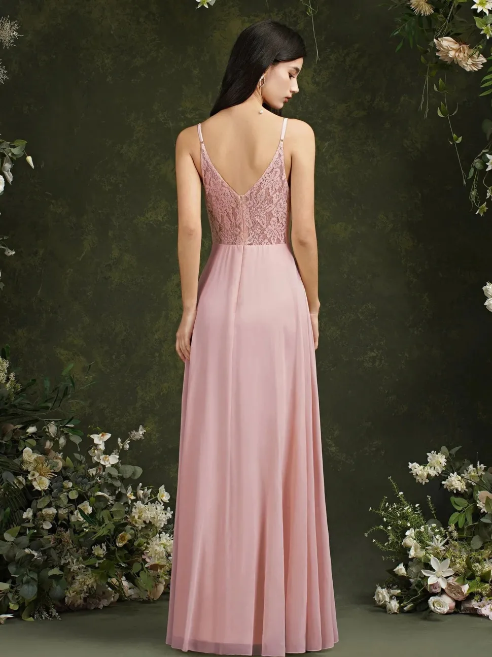 Robe demoiselle d'honneur chic dos dentelle
