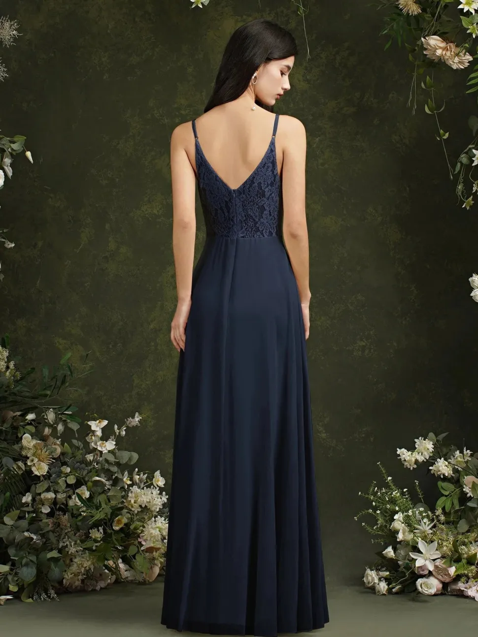 Robe demoiselle d'honneur chic dos dentelle