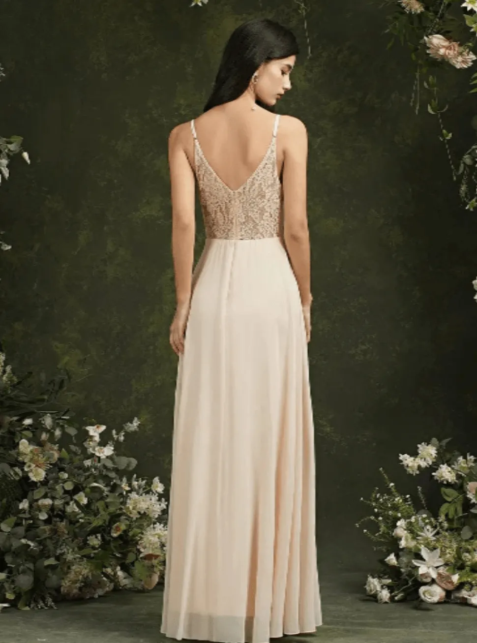 Robe demoiselle d'honneur chic dos dentelle