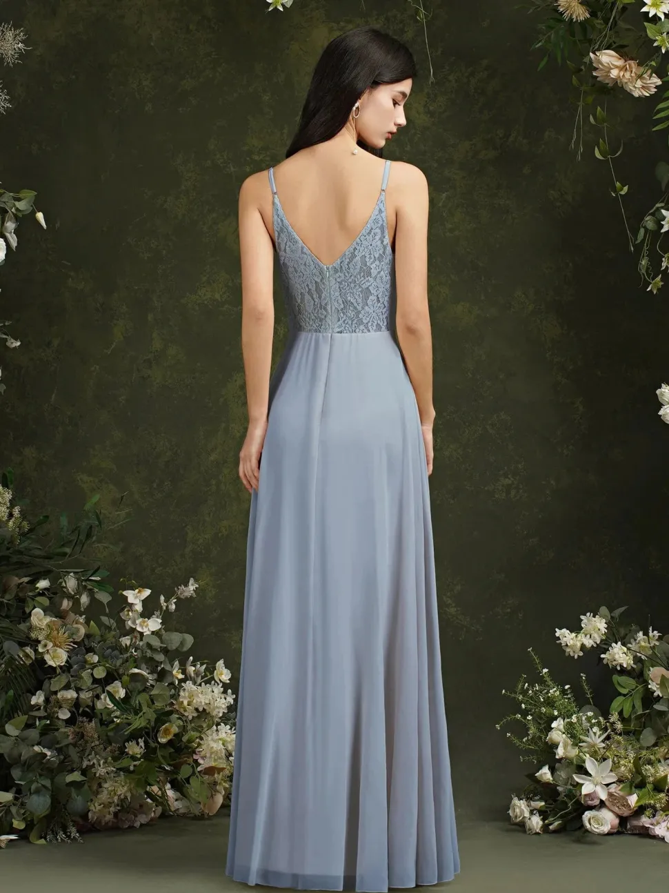 Robe demoiselle d'honneur chic dos dentelle