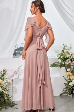 Robe demoiselle d'honneur col en V