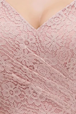 Robe demoiselle d'honneur longue rose poudré