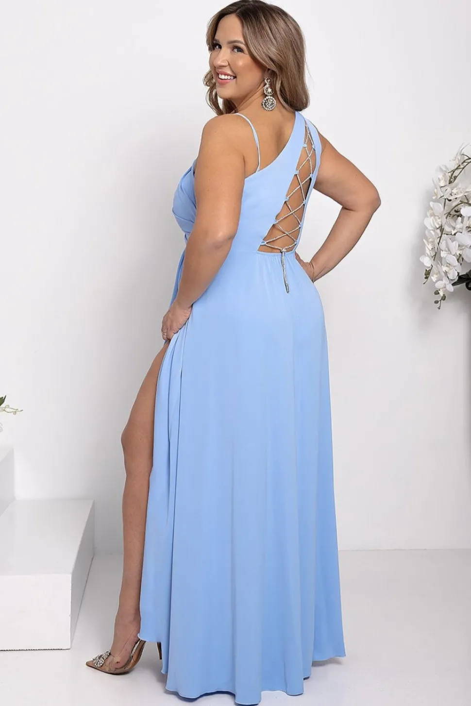 Robe demoiselle d'honneur longue fendue