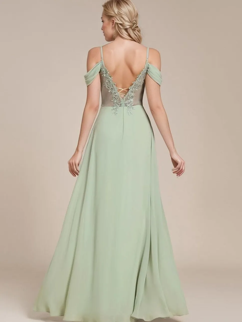 Robe demoiselle d'honneur longue dos nu