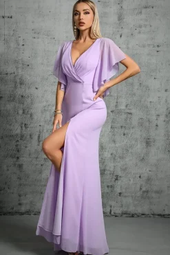 Robe demoiselle d'honneur longue lilas