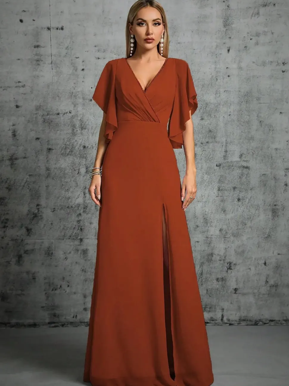 Robe demoiselle d'honneur longue lilas