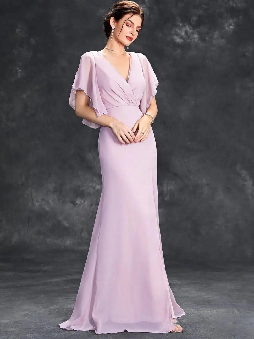 Robe demoiselle d'honneur longue lilas