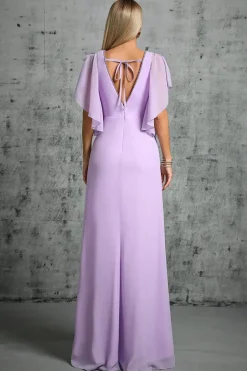 Robe demoiselle d'honneur longue lilas