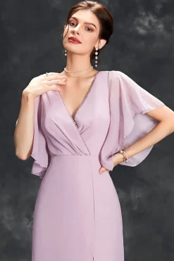 Robe demoiselle d'honneur longue lilas
