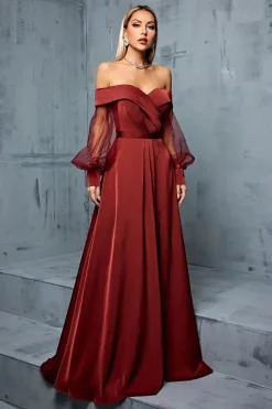 Robe demoiselle d'honneur longue bustier terracotta