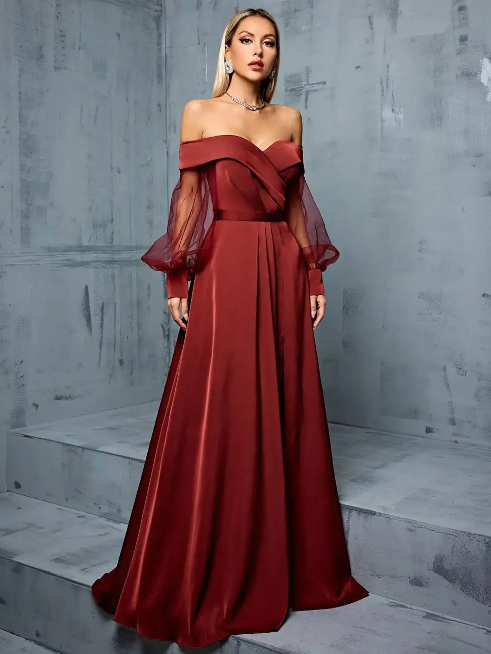 Robe demoiselle d'honneur longue bustier terracotta