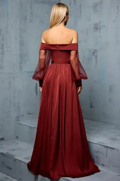 Robe demoiselle d'honneur longue bustier terracotta
