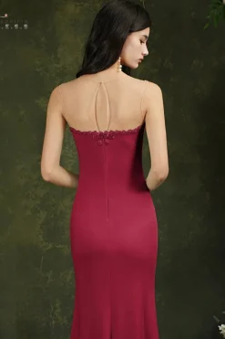 Robe demoiselle d'honneur longue coupe sirène