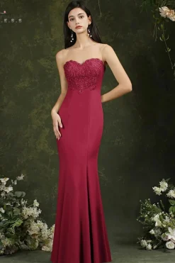 Robe demoiselle d'honneur longue coupe sirène