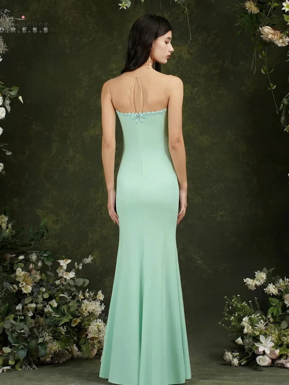 Robe demoiselle d'honneur longue coupe sirène