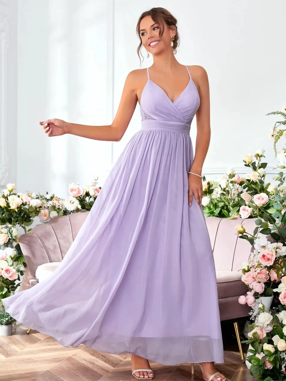 Robe demoiselle d'honneur mauve lilas