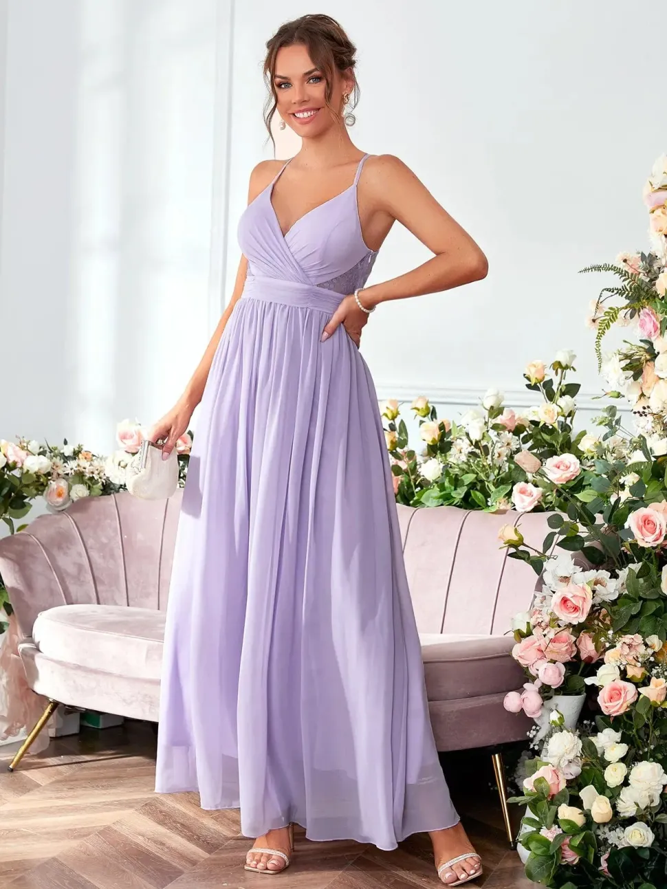 Robe demoiselle d'honneur mauve lilas