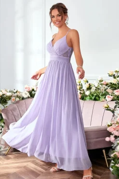 Robe demoiselle d'honneur mauve lilas