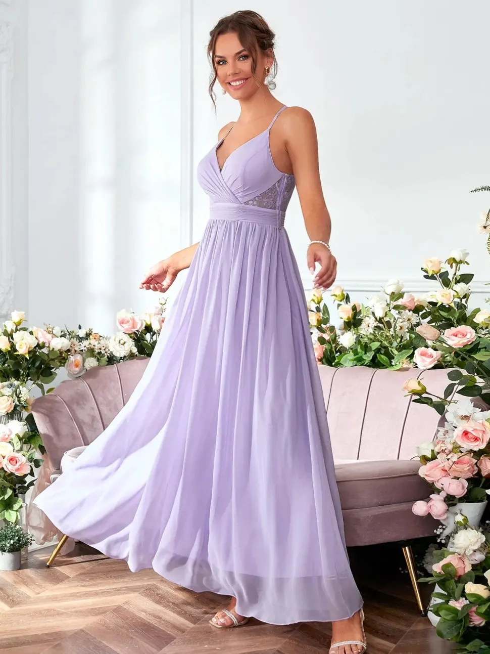 Robe demoiselle d'honneur mauve lilas