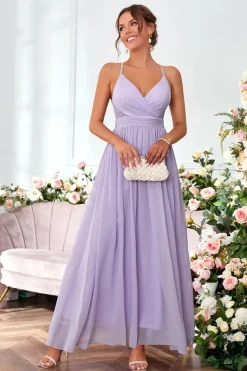 Robe demoiselle d'honneur mauve lilas
