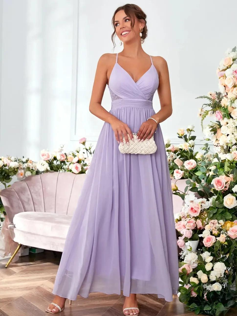 Robe demoiselle d'honneur mauve lilas