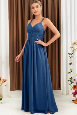 Robe demoiselle d'honneur rose poudré dos nu