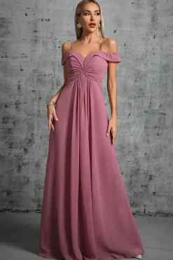 Robe demoiselle d'honneur rose pastel
