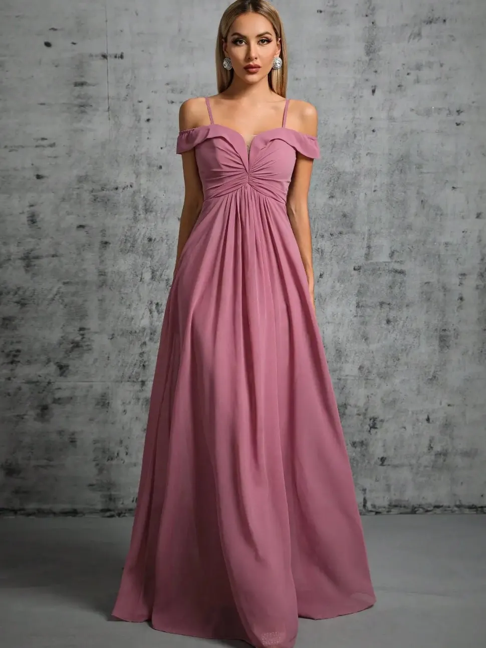 Robe demoiselle d'honneur rose pastel