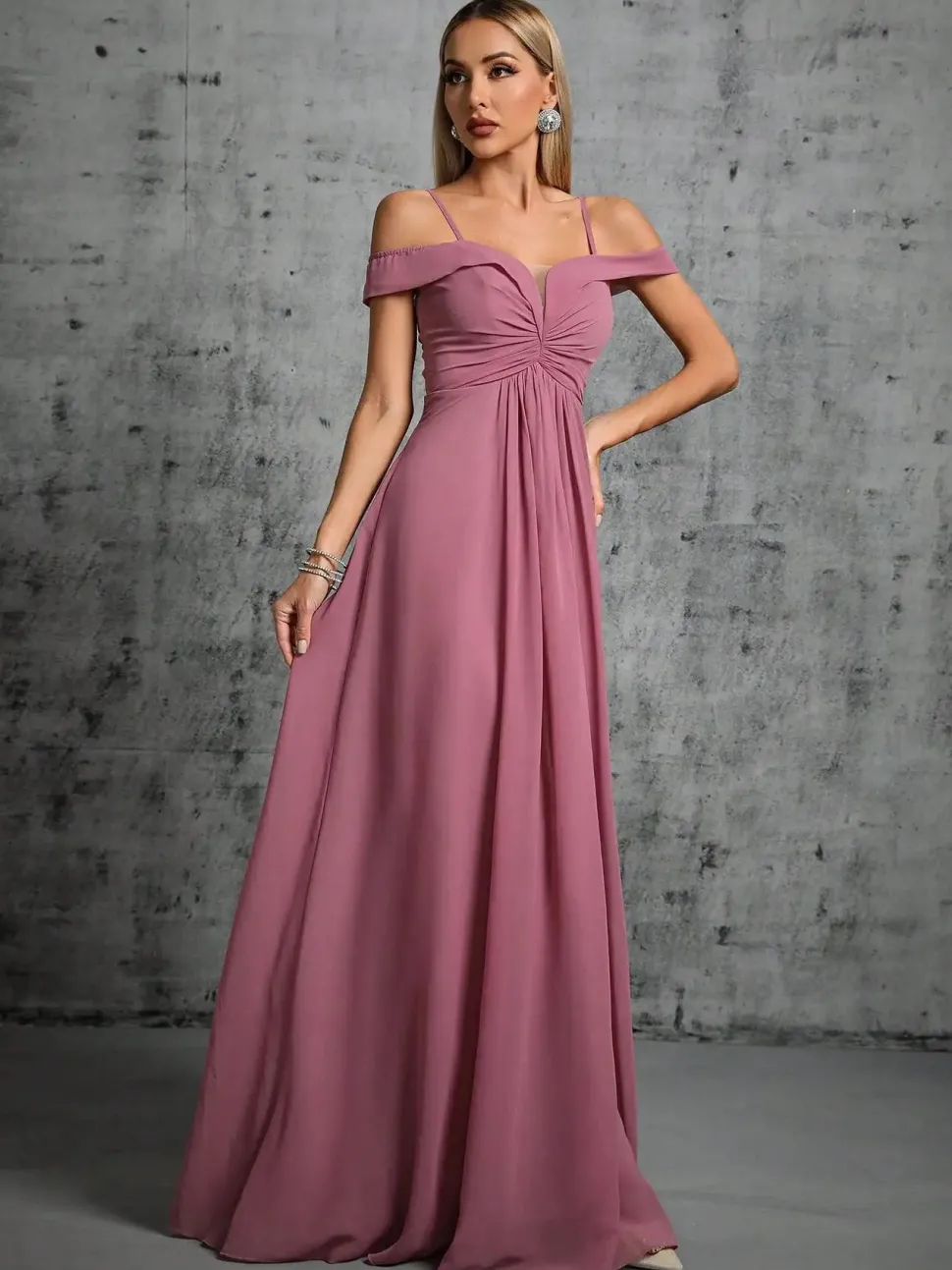 Robe demoiselle d'honneur rose pastel