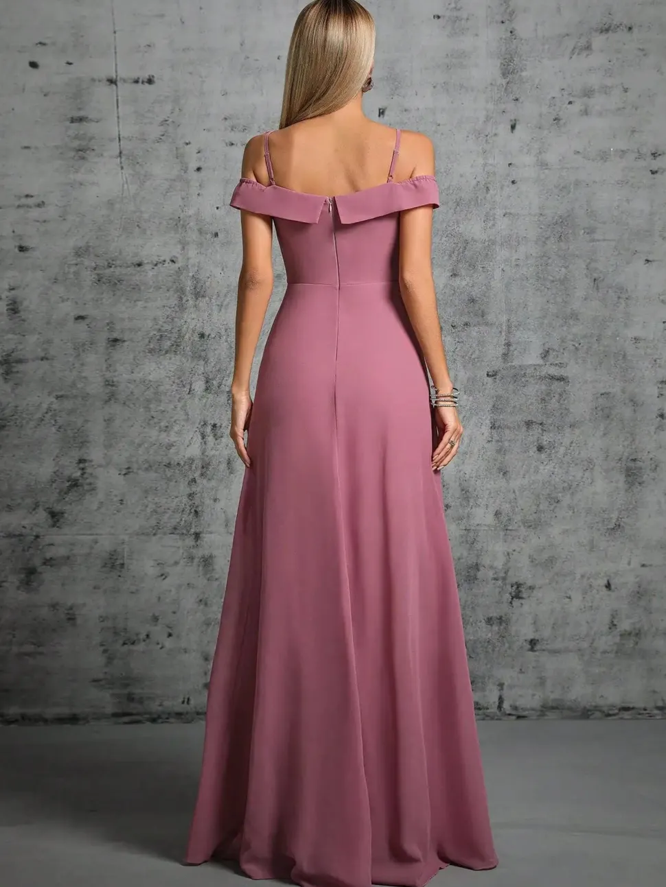 Robe demoiselle d'honneur rose pastel