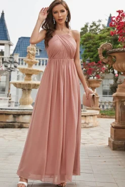 Robe demoiselle d'honneur rose poudré