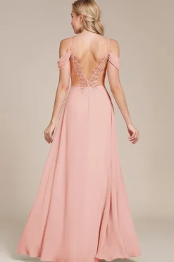 Robe demoiselle d'honneur rose longue dos nu