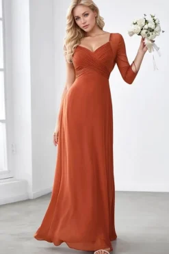 Robe demoiselle d'honneur terracotta longue dos ouvert