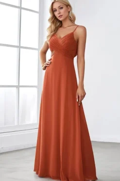 Robe demoiselle d'honneur terracotta longue dos ouvert