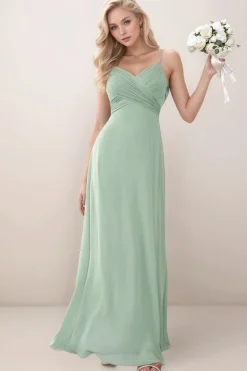 Robe demoiselle d'honneur vert sauge dos ouvert