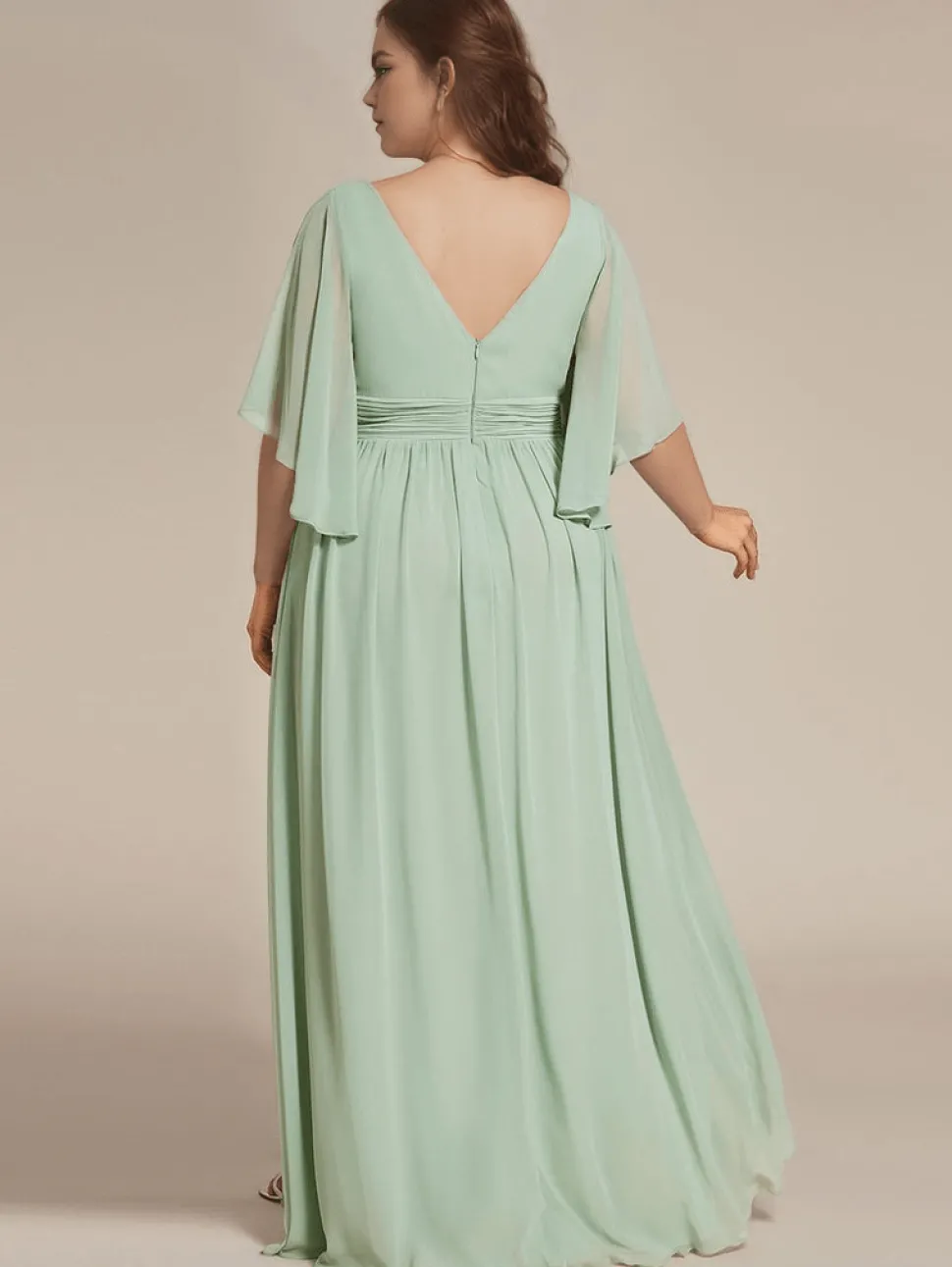 Robe demoiselle d'honneur vert sauge grande taille