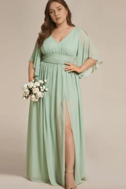 Robe demoiselle d'honneur vert sauge grande taille