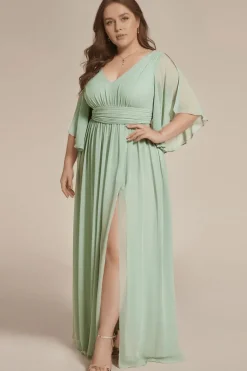 Robe demoiselle d'honneur vert sauge grande taille