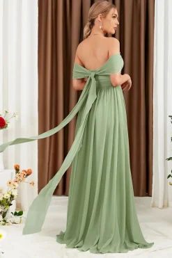 Robe demoiselle d'honneur verte sauge
