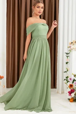Robe demoiselle d'honneur verte sauge