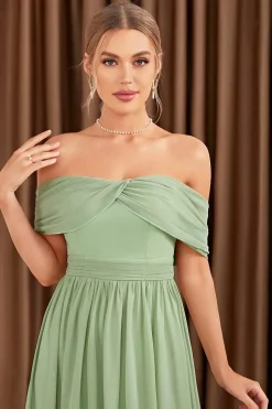 Robe demoiselle d'honneur verte sauge