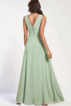 Robe demoiselle d'honneur verte menthe longue