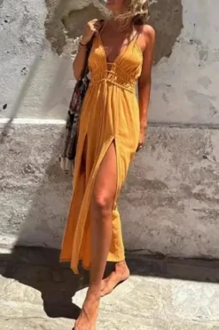 Robe de plage bohème dos nu