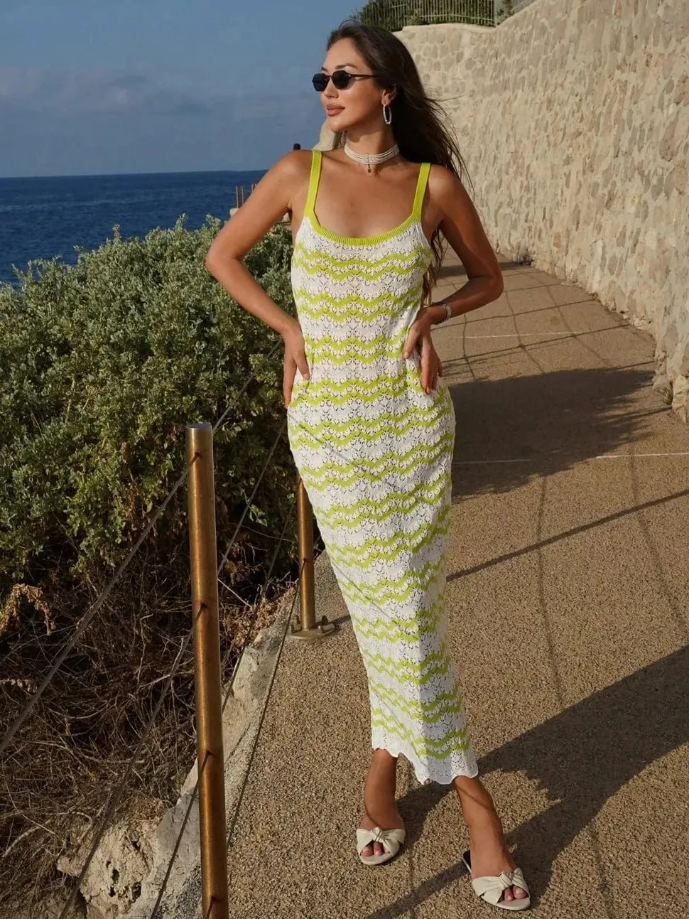 Robe de plage en crochet midi
