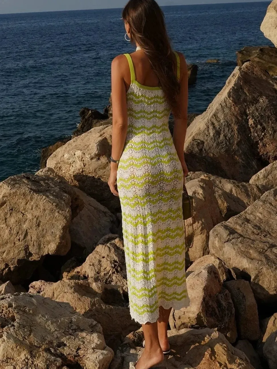 Robe de plage en crochet midi