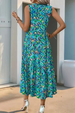Robe de plage fleurie sans manches