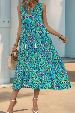 Robe de plage fleurie sans manches