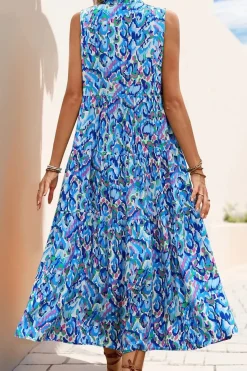 Robe de plage fleurie sans manches