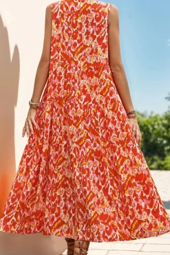 Robe de plage fleurie sans manches