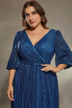 Robe de soirée bleue grande taille